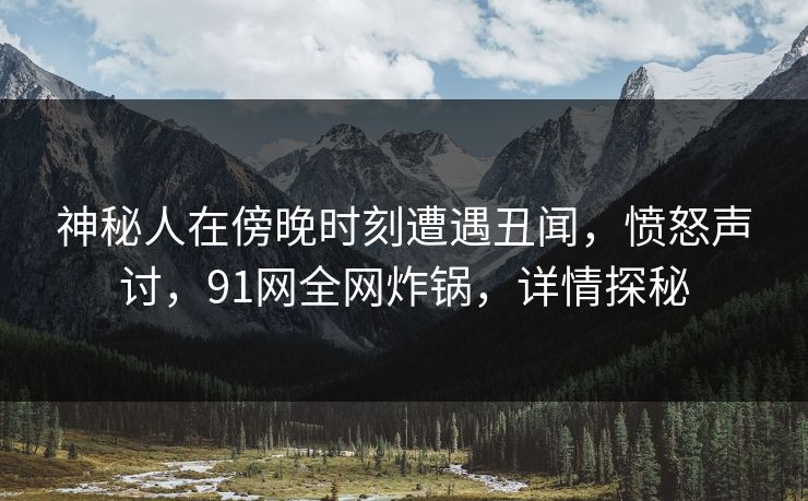 神秘人在傍晚时刻遭遇丑闻，愤怒声讨，91网全网炸锅，详情探秘