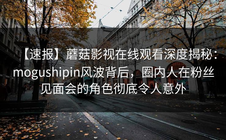 【速报】蘑菇影视在线观看深度揭秘：mogushipin风波背后，圈内人在粉丝见面会的角色彻底令人意外