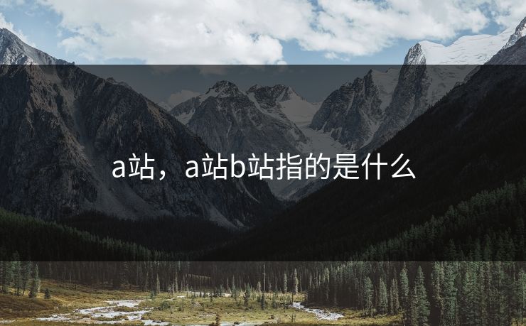 a站，a站b站指的是什么